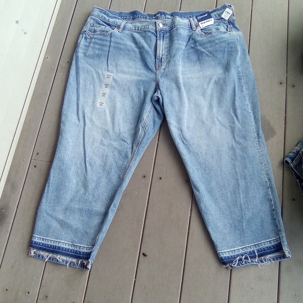 OLD NAVY NEW JEANS MID RISE STYLE BOYFRIEND SIZE 22 Classic Blue Denim
